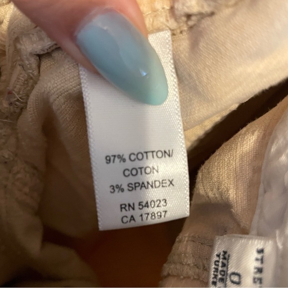 Banana Republic Y2K Corduroy Straight Leg‎ Pants Tan Mid Rise Stretch Size 0 - Picture 3 of 8